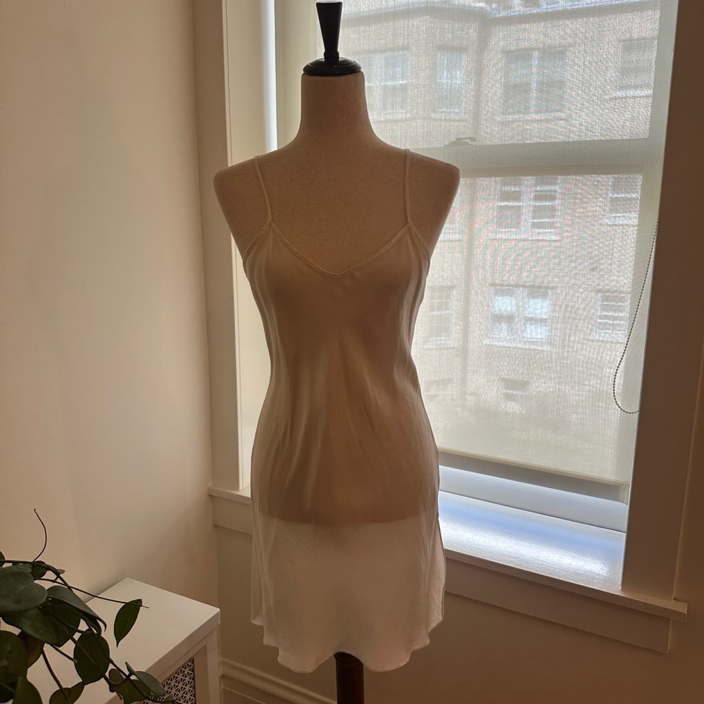 Light Cream 100% Silk Slip Dress - Women Intimates & Sleepwear - Picture 2 of 6